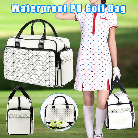Golf Clothes Bag Waterproof Clothing Bag PU Large Capacity Independent Shoe Bags 2-way zipper SEC88